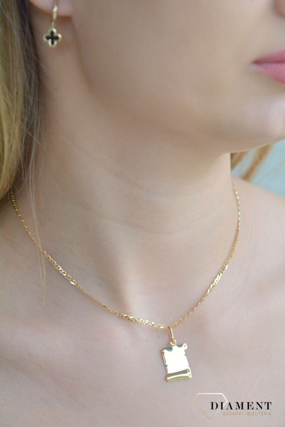 Złota zawieszka 585 blaszka Papirus do graweru ZA 1766A..jpg